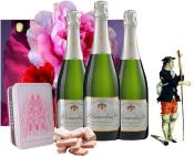 COLIS NOUVEL AN : 6 bouteilles GRANDE CUVÉE DU CENTENAIRE + 1 Grande Boîte métal BISCUITS ROSES CADEAU