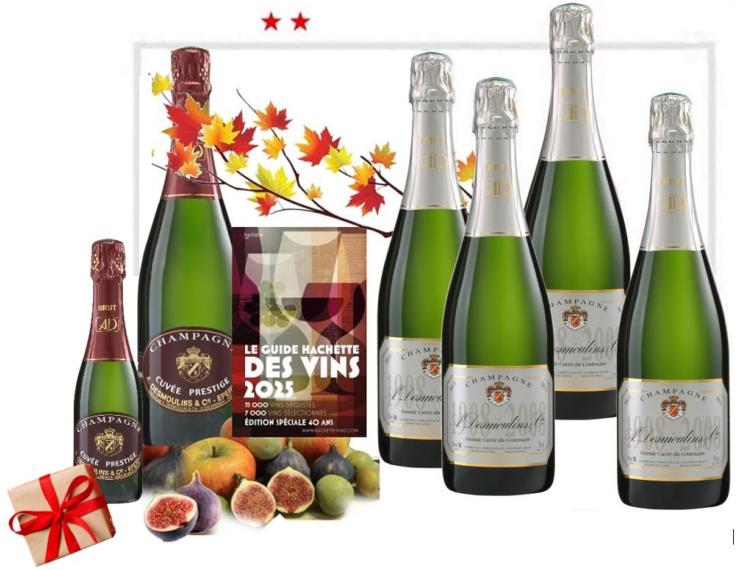 RECONFORT D'AUTOMNE : 4 bouteilles Cuvée Centenaire Brut + 1 bouteille Cuvée Prestige Brut + 1 demi-bouteille Prestige OFFERTE !  