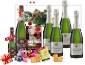 SURPRISES DE NOËL : 4 bouteilles Cuvée Centenaire Brut + 1 bouteille Cuvée Prestige Brut + 1 demi-bouteille Prestige OFFERTE + étui Sablés au Champagne OFFERT ! 